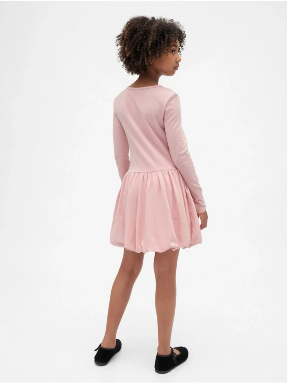 GAP Long-Sleeve Light Pink Square-Neck Dress